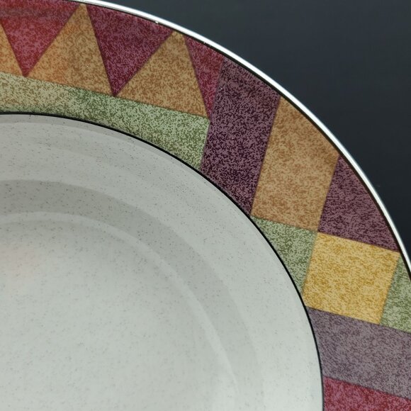 Studio Nova Palm Desert Rim Soup Bowls Geometric Southwest Border Bowls - Picture 3 of 9